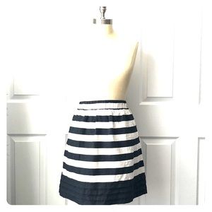 Ann Taylor LOFT Navy & White Striped Skirt Size L
